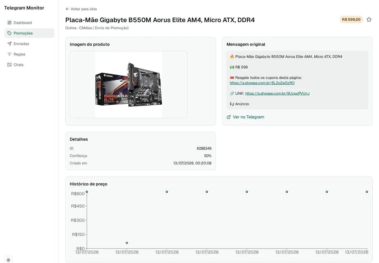 Detalhe da promoção